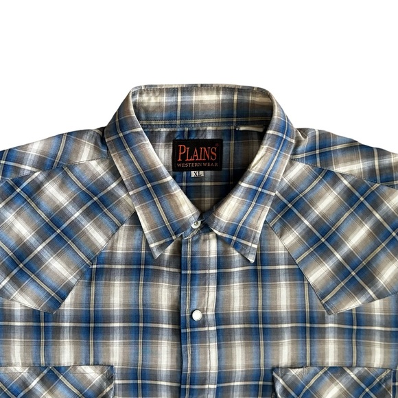 Men’s Blue-Gray Western Shirt Sz XL - Picture 3 of 11